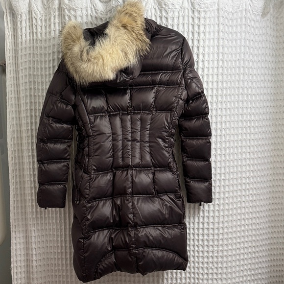Dawn Levy Cloe Parka Jacket in Brown with real fur hood - Picture 3 of 16